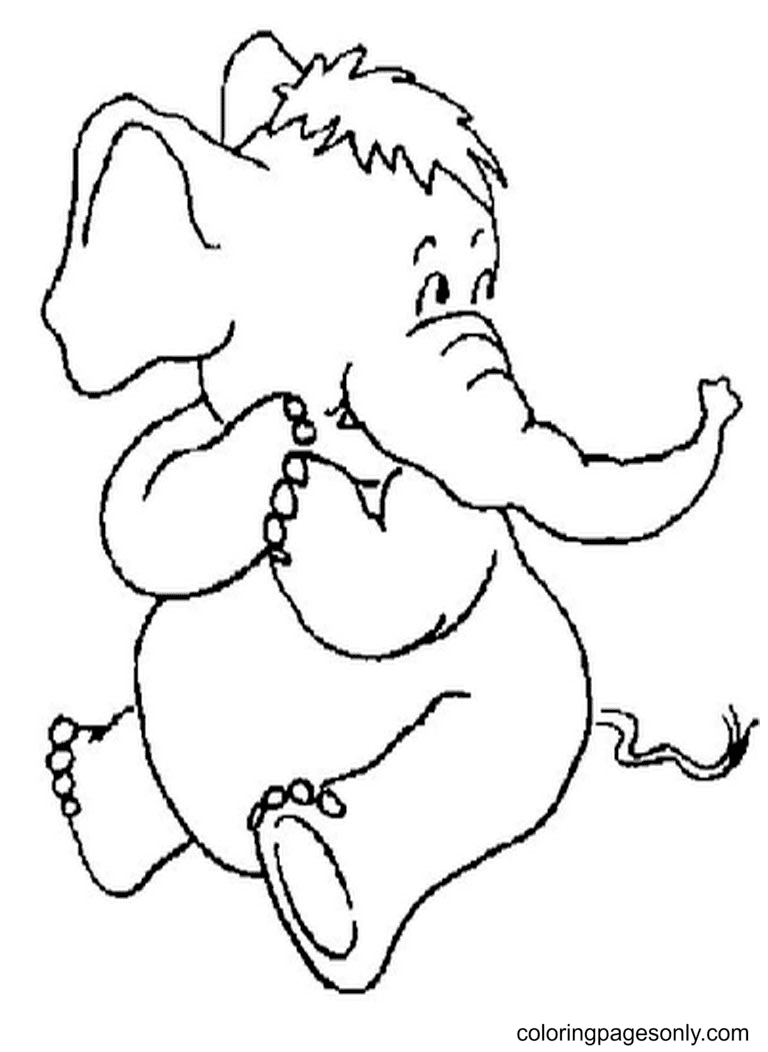 Elephant For Kids Coloring Pages