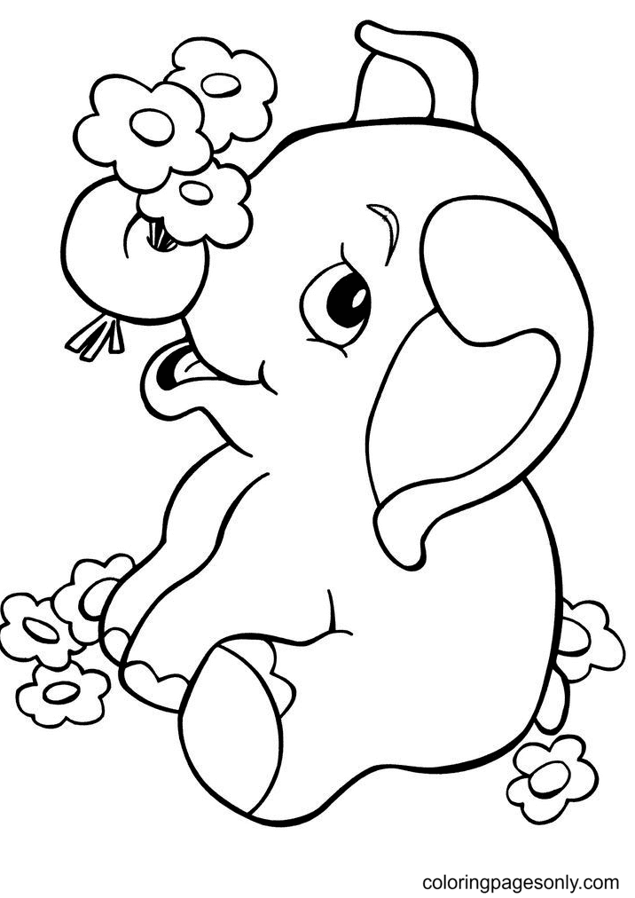 Elefant und Blume von Elephant