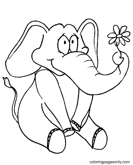 Elefant mit Blume von Elephant