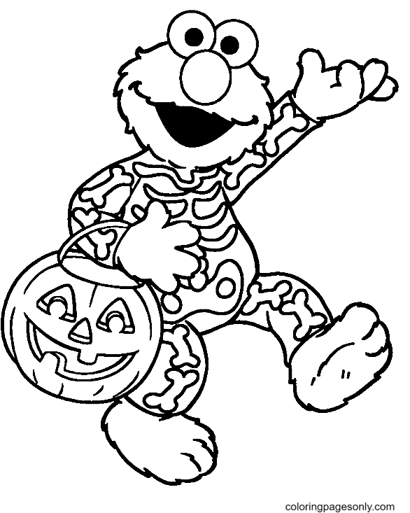 Elmo Halloween Coloring Page