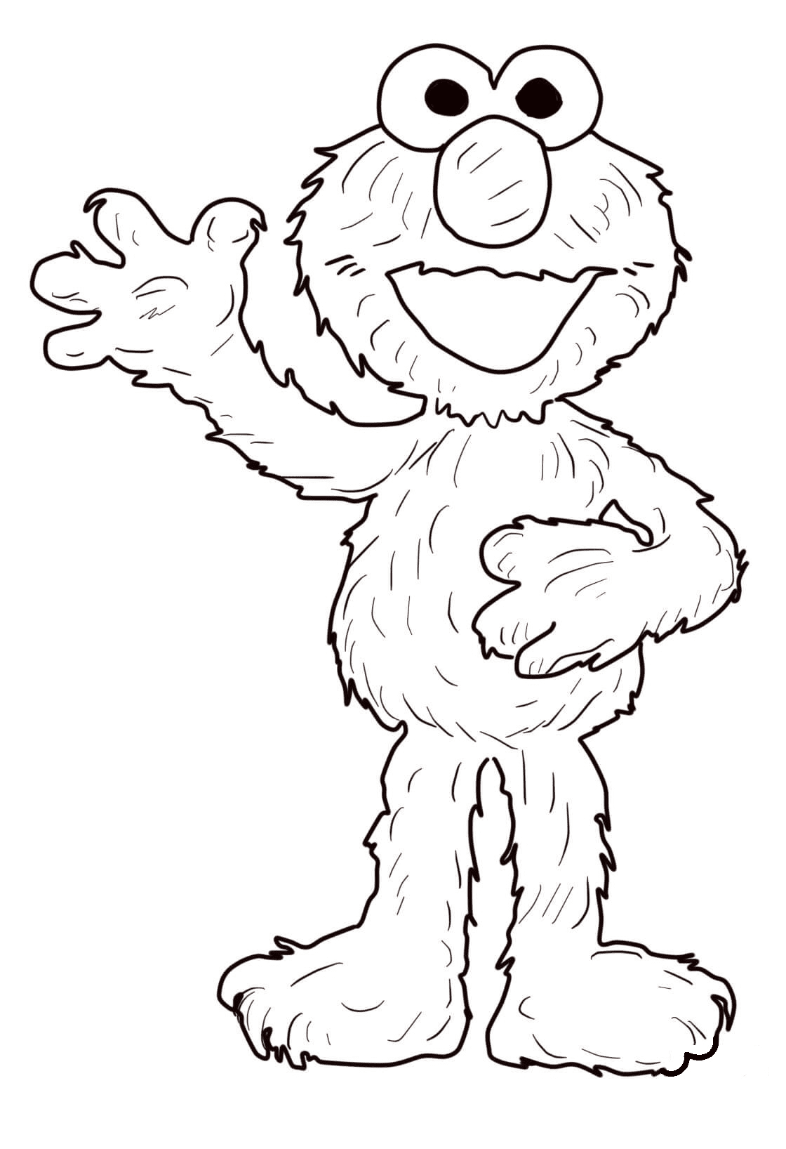 Elmo Waving Hello Coloring Pages