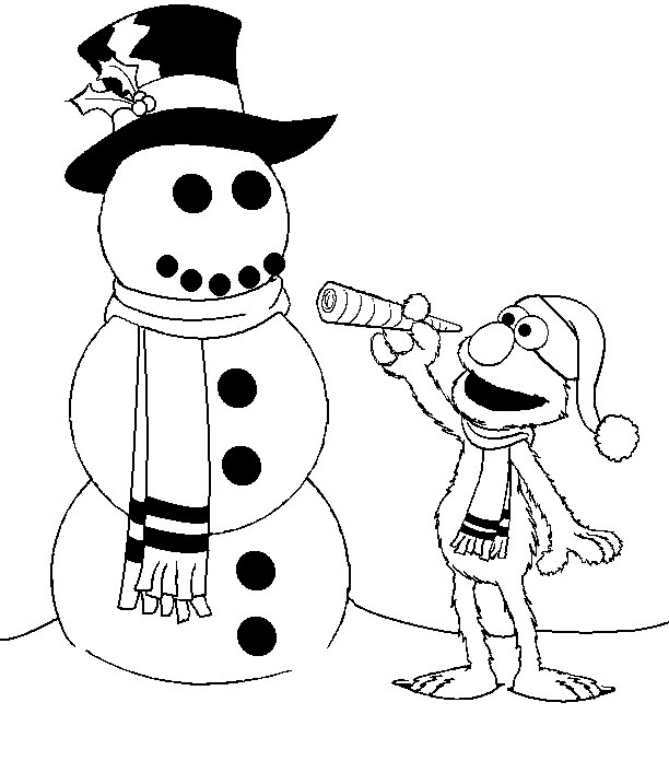 Elmo con muñeco de nieve de Elmo