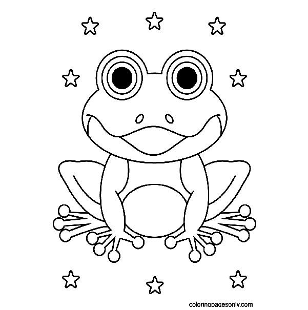 Excited Frog Coloring Pages