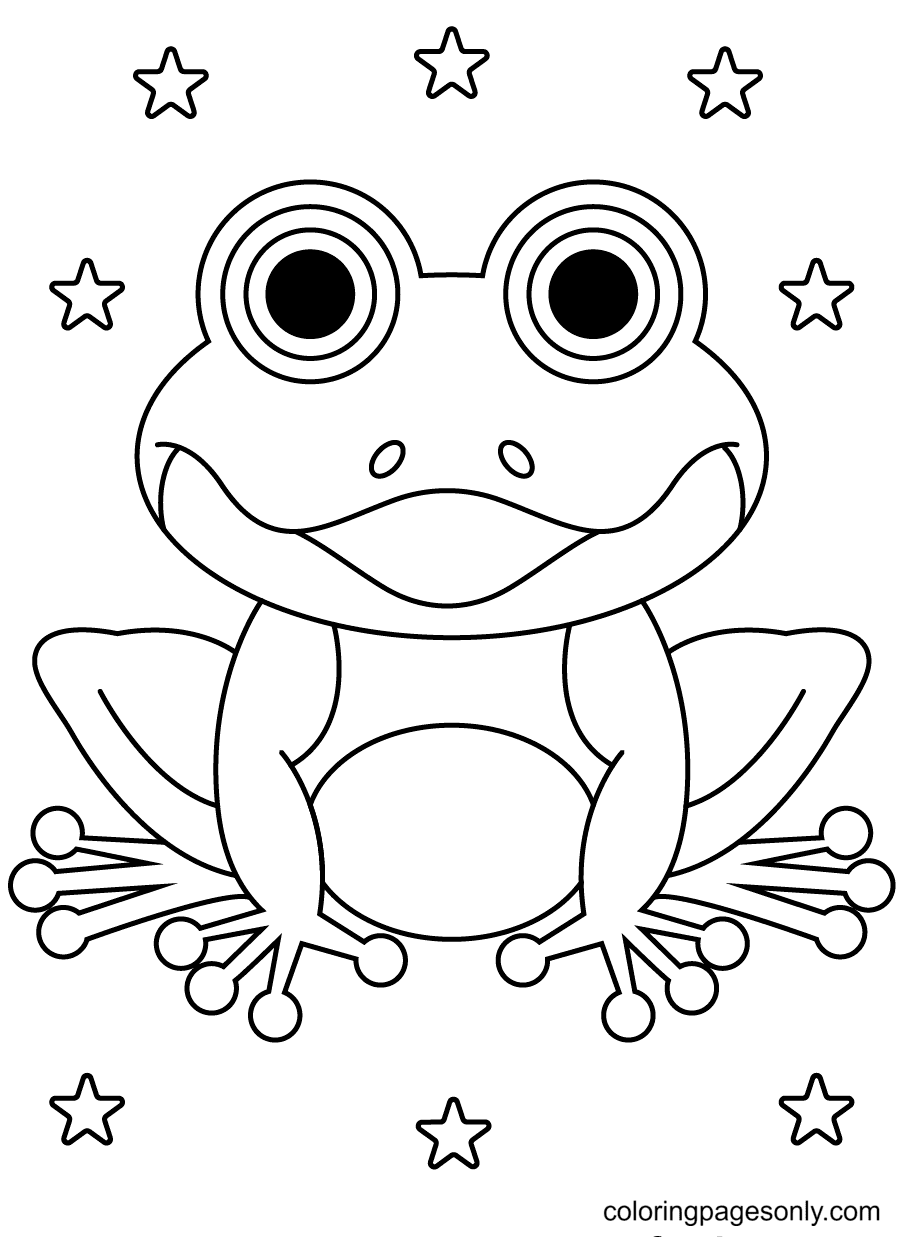 Excited Frog Coloring Pages