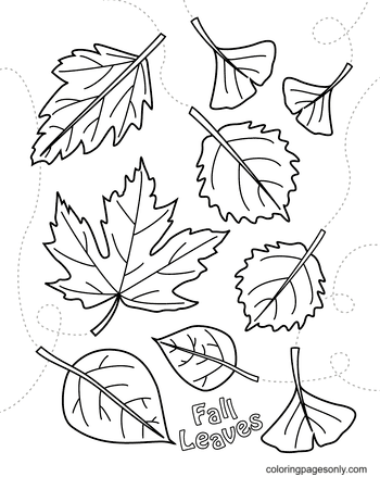 Folhas de outono download gratuito para colorir página