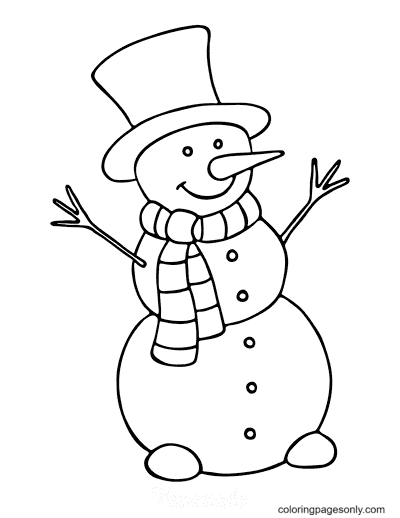 Fantastic Snowman Coloring Page