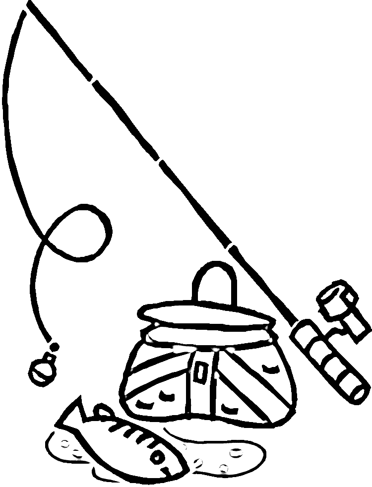 Fish Rod Coloring Page
