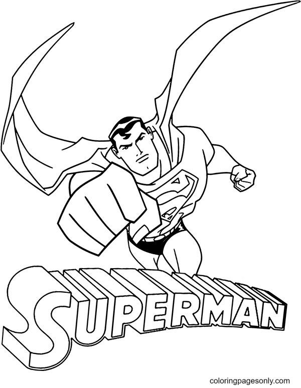 Flying Superman Coloring Pages