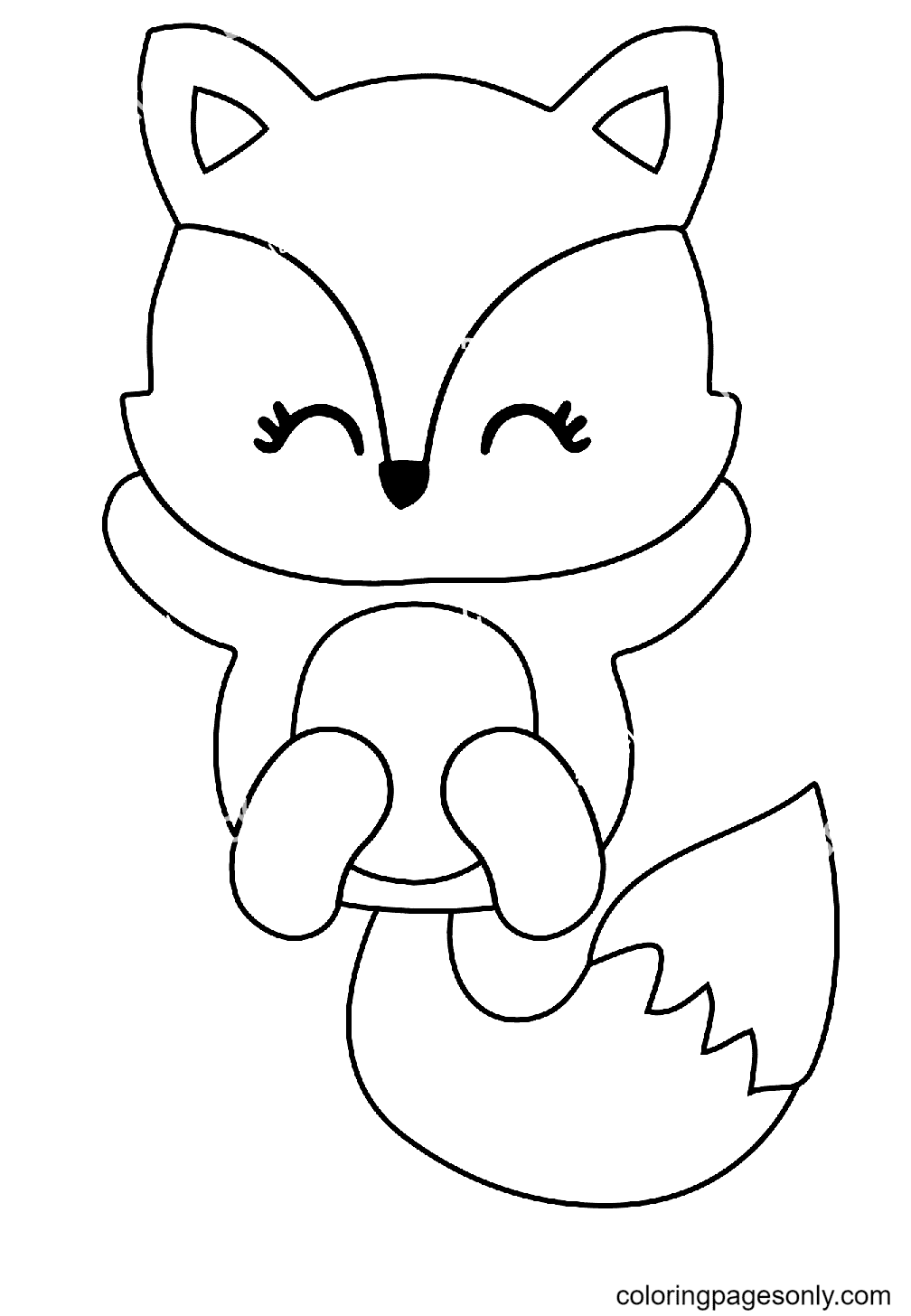 Desenho de aniversário da raposa para colorir