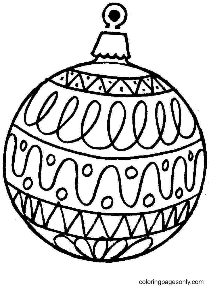 Free Christmas Ball Ornament Coloring Page