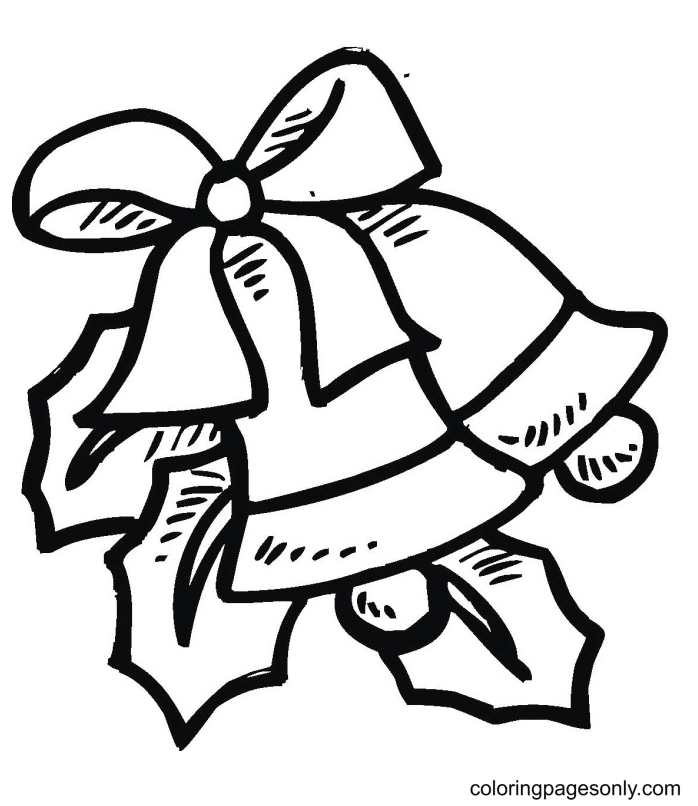 Printable Christmas Bells Picture Coloring Pages - Christmas Bells