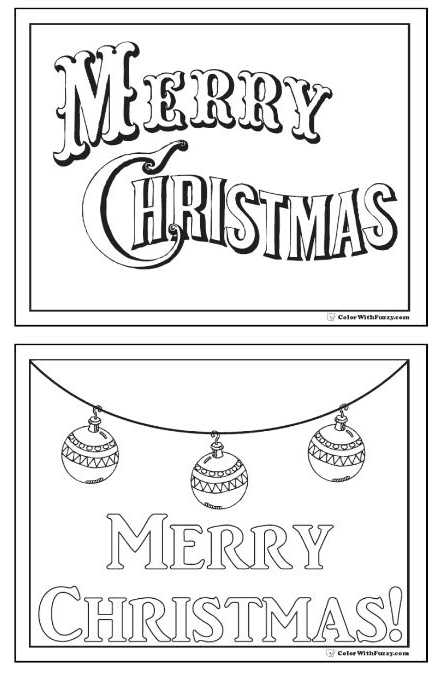 Free Christmas Card Coloring Pages