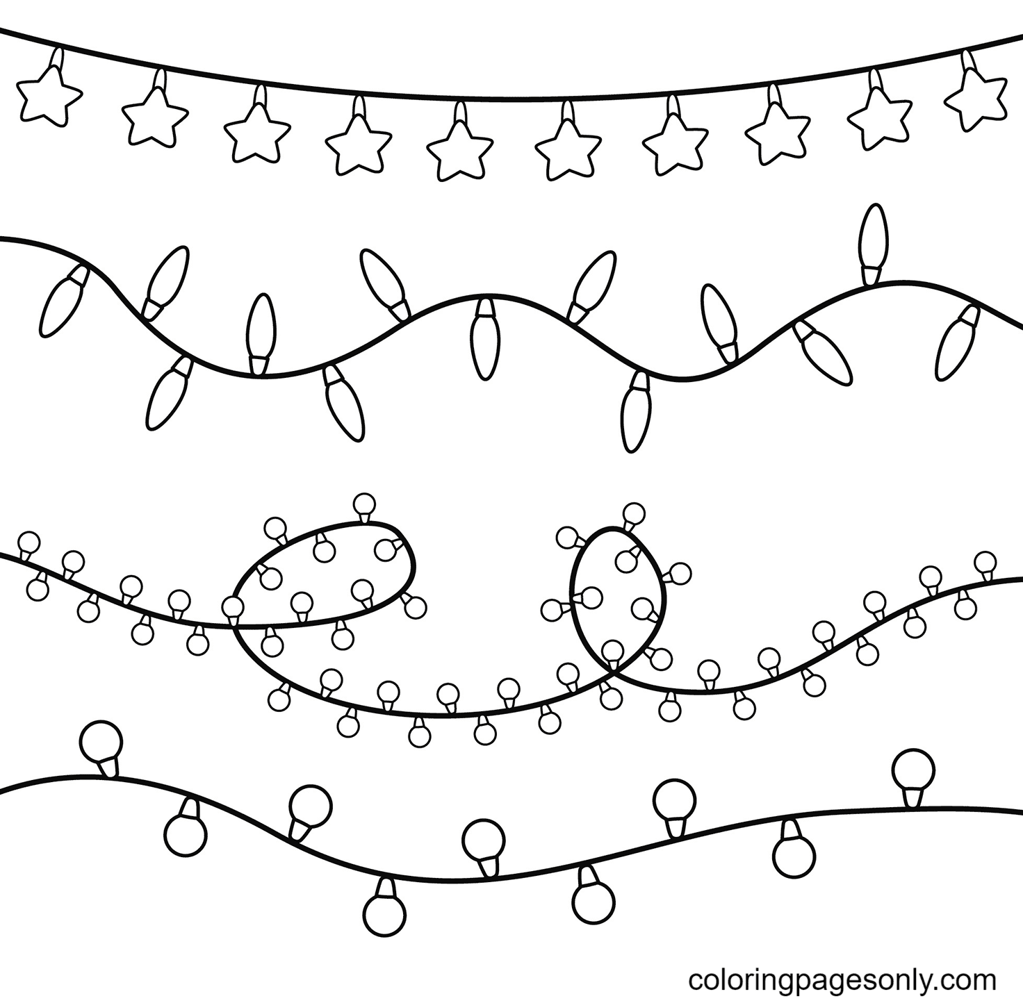 Free Christmas Lights Coloring Pages