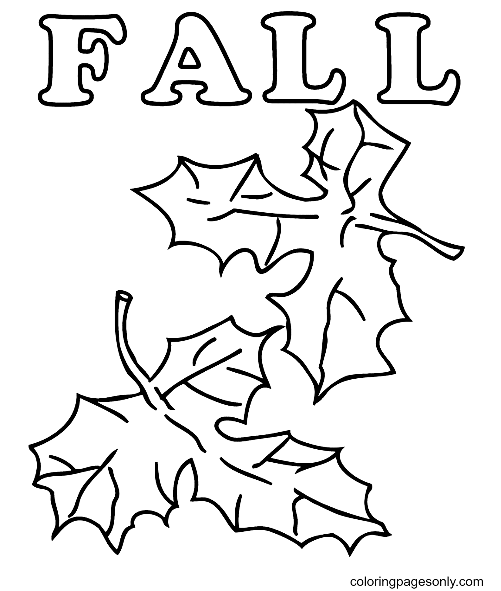 Раскраски Осенние листья для печати бесплатно