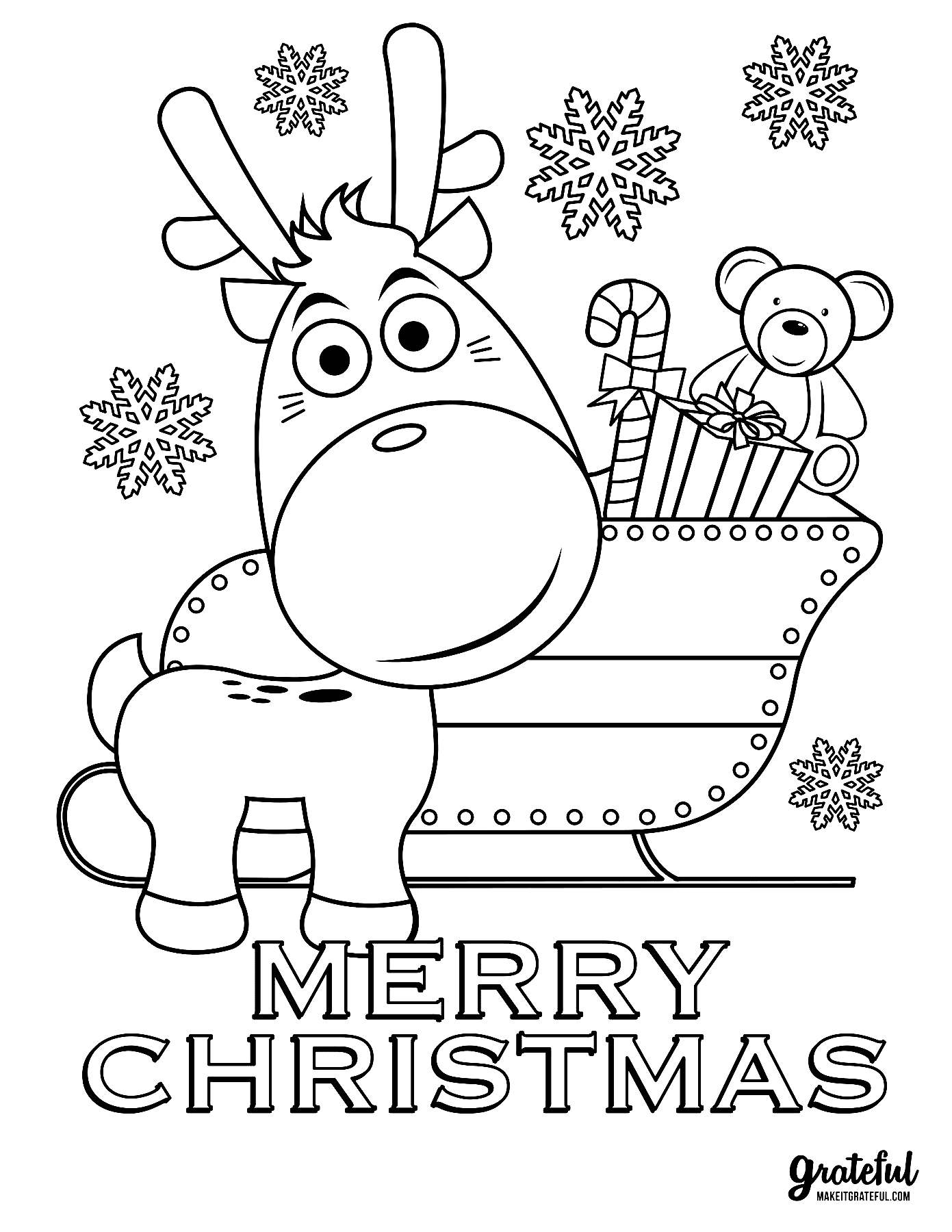 Free Printable Christmas Card Coloring Page