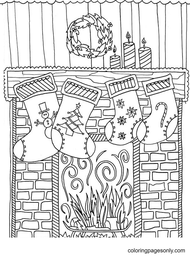 Free Printable Christmas Stockings Coloring Pages