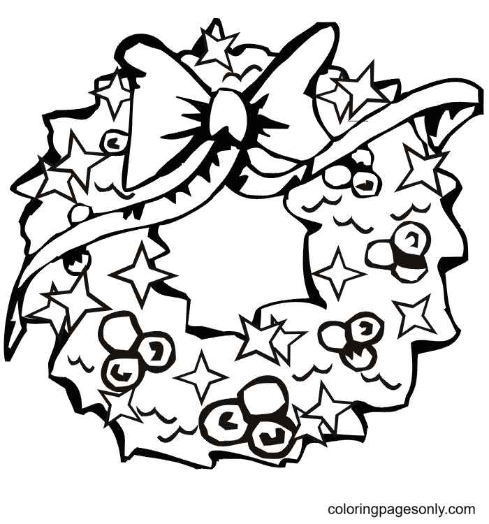 Free Printable Christmas Wreath Coloring Pages