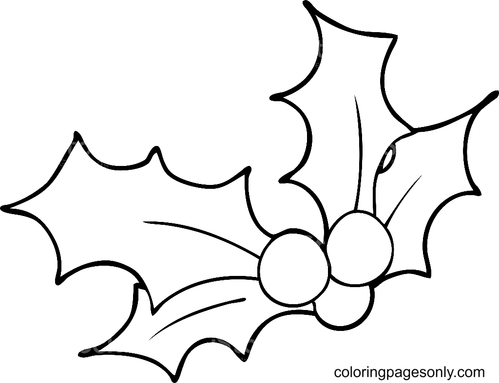 Free Printable Holly Christmas Coloring Pages