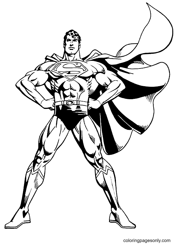 Pagina da colorare di Superman stampabile gratuita