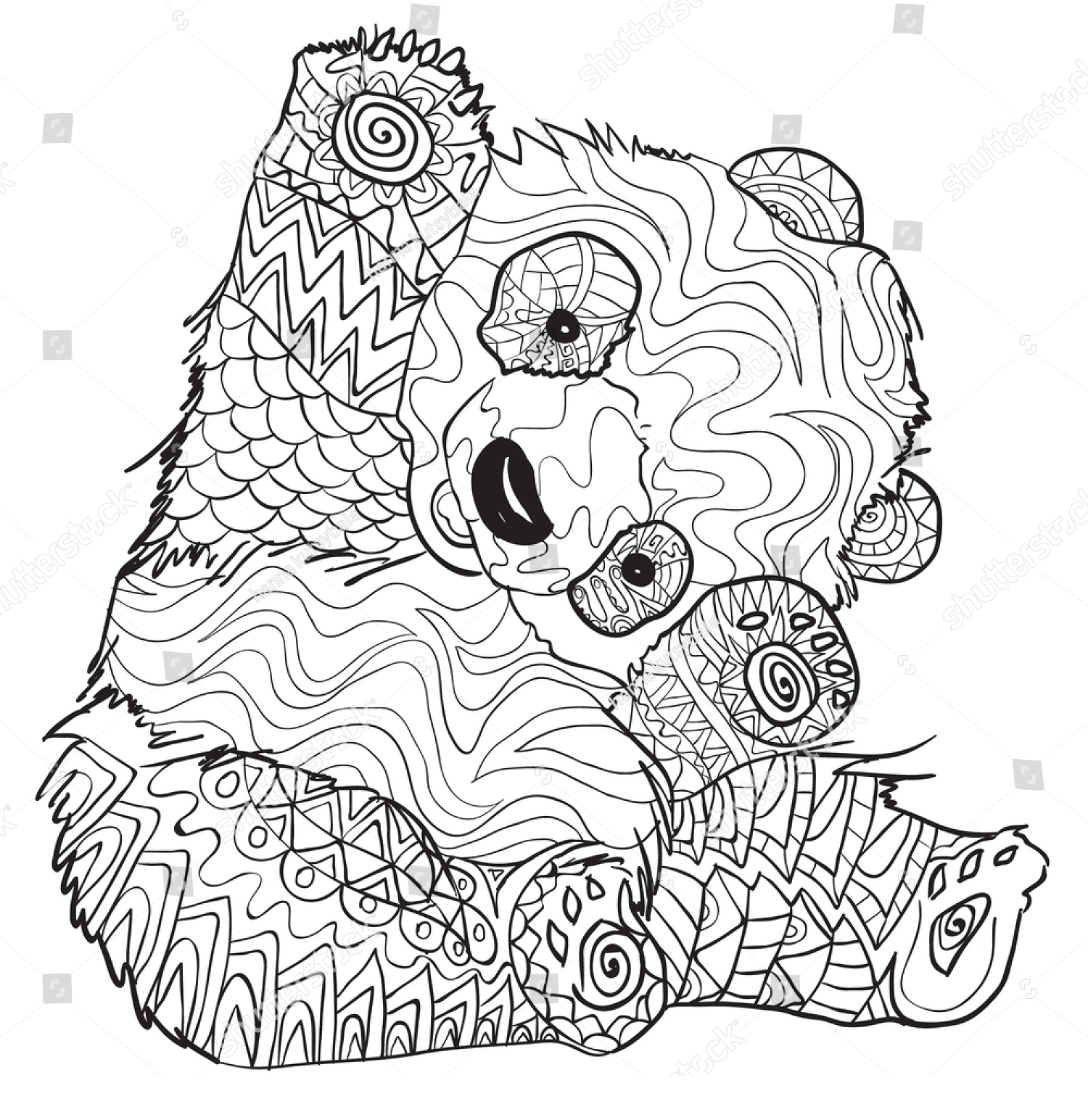 Friendly Panda Coloring Pages