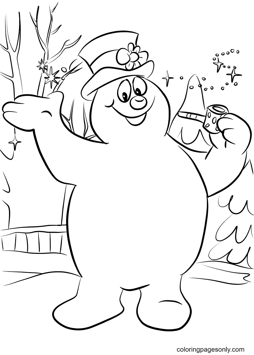 Frosty The Snowman Free Coloring Page