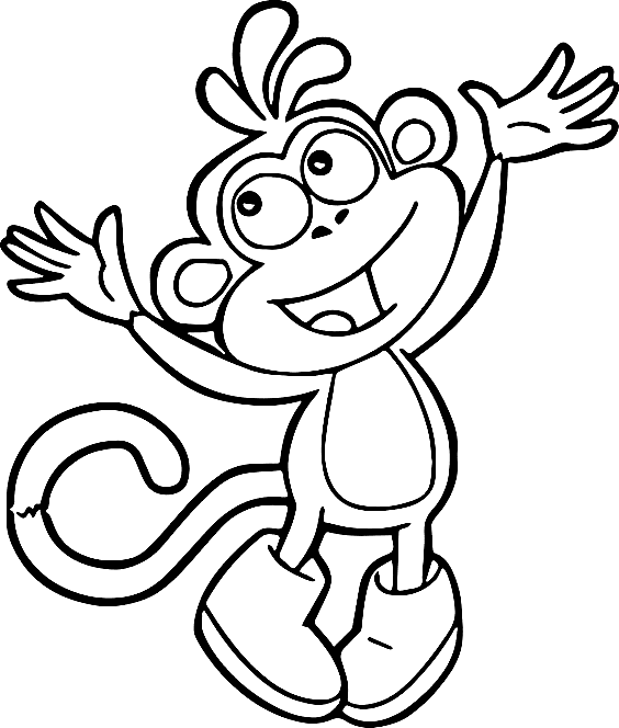 Fun Baby Monkey Coloring Page