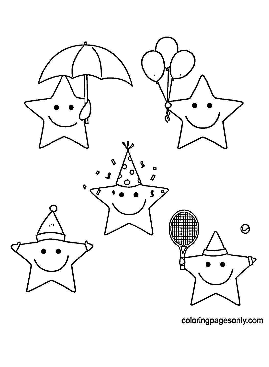 Fun Stars Coloring Pages
