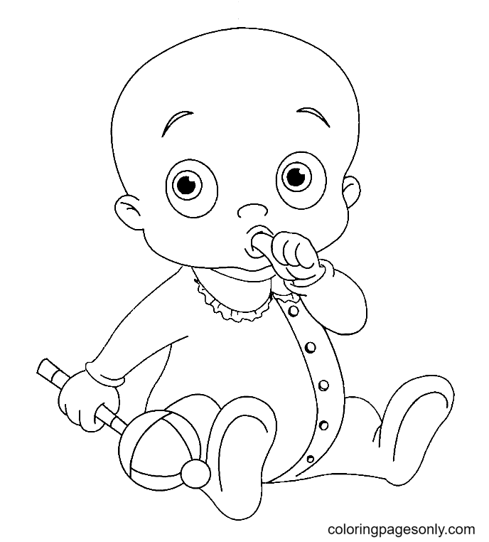 Desenhos para colorir de bebês engraçados