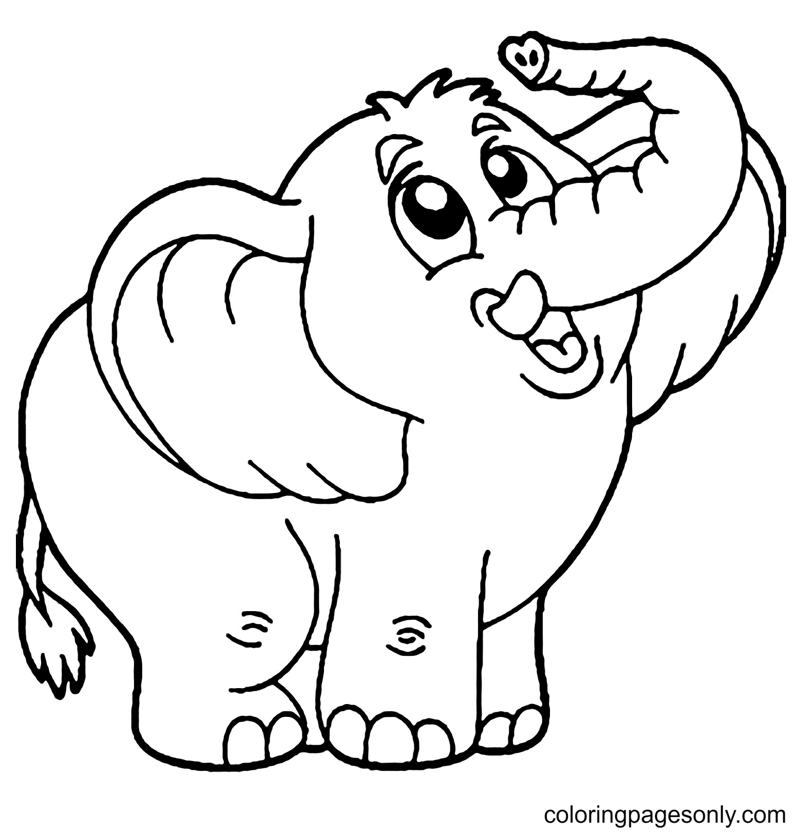 Funny Elephant Coloring Pages