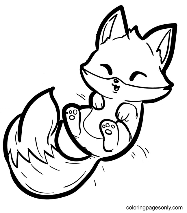 Funny Fox Coloring Page