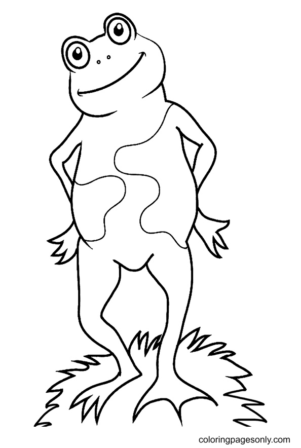Funny Frog Free Coloring Page