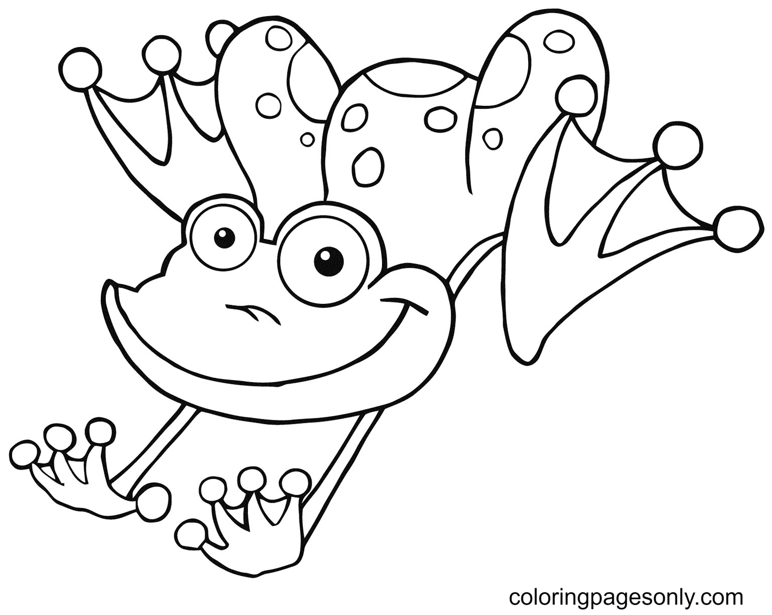 Funny Frog Coloring Page