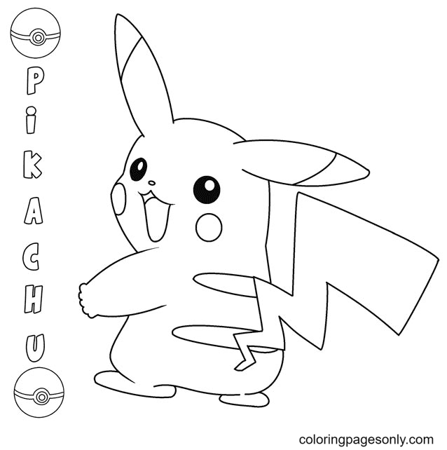 Funny Pikachu Coloring Pages