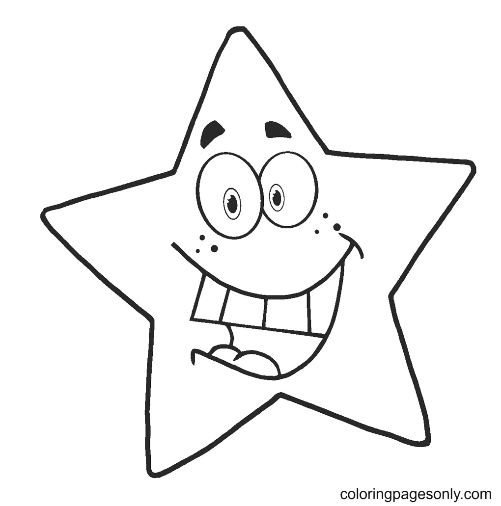 Funny Star Coloring Page