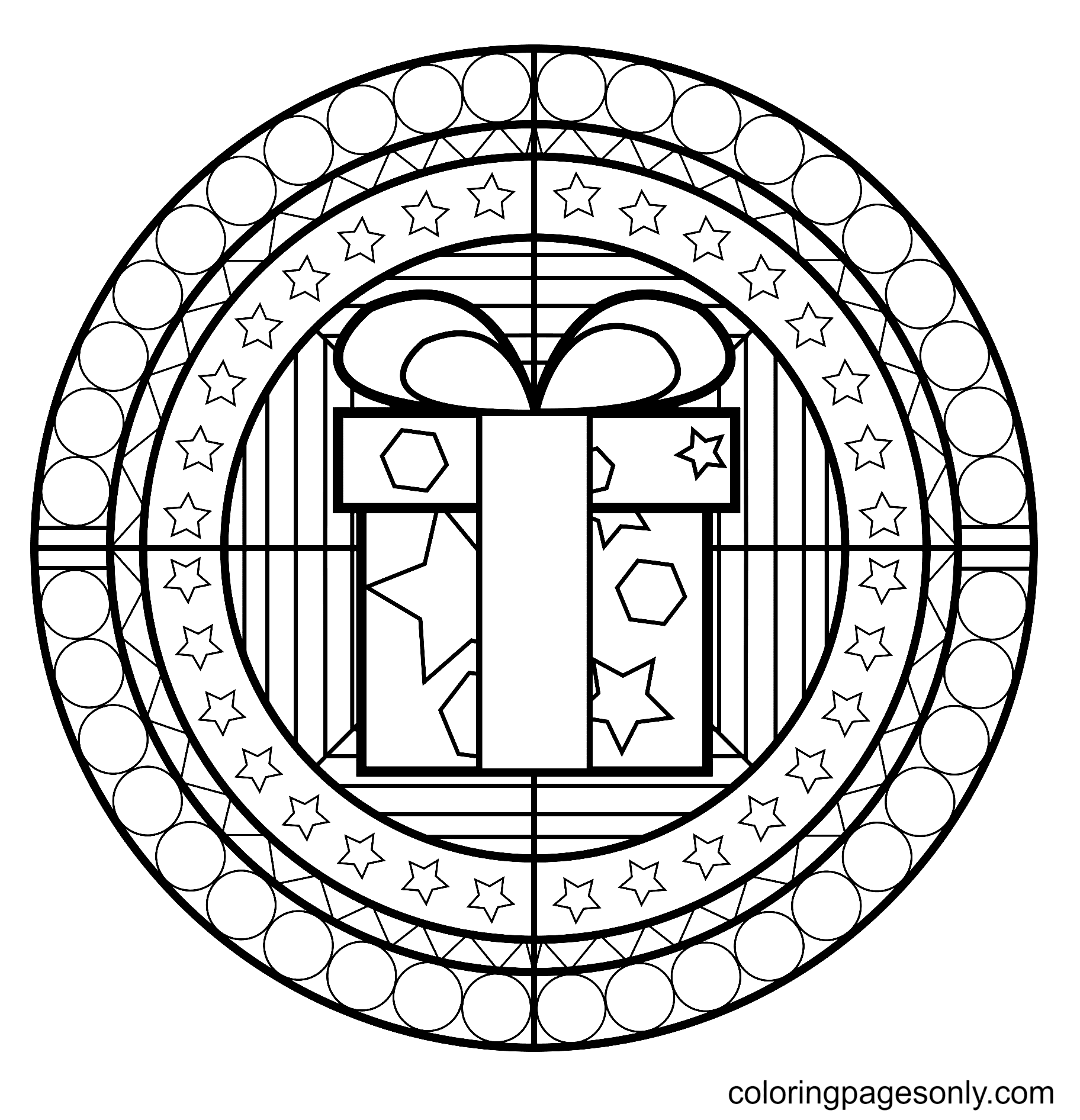 Gift for Christmas Mandala Coloring Pages