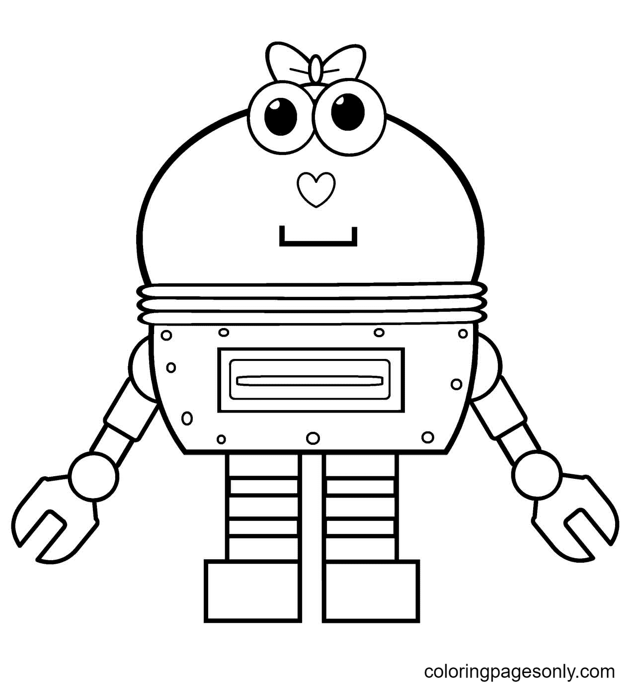 Girl Robot Coloring Page
