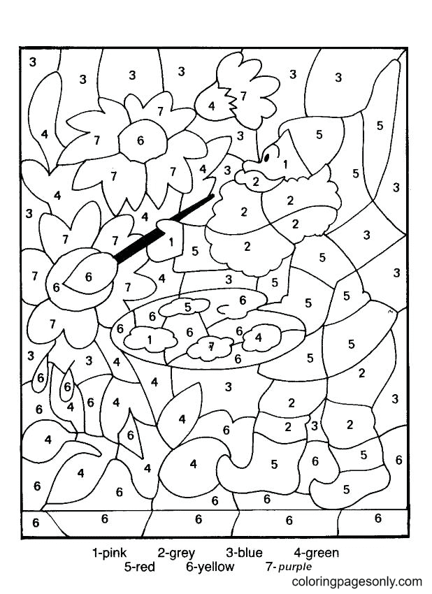 Gnome Color by Number Coloring Pages