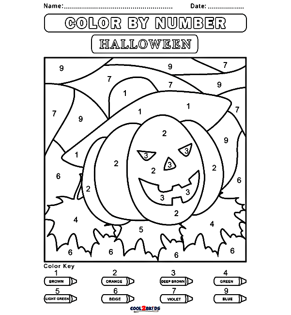 Halloween Color by Number Coloring Pages