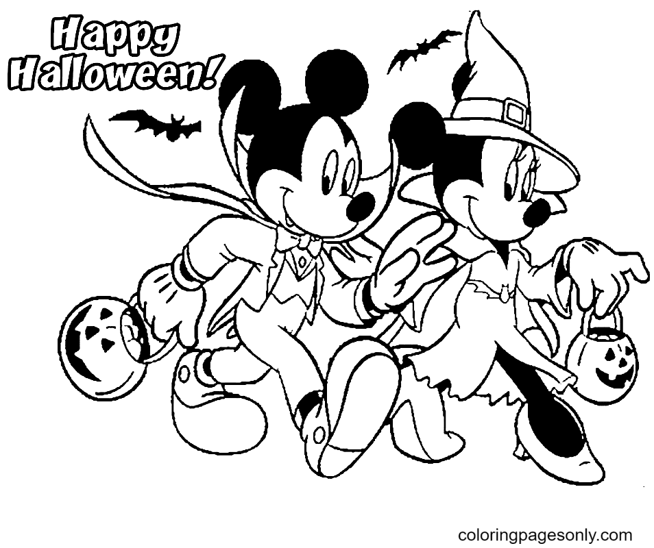 mickey and minnie coloring pages