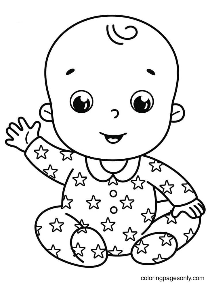 Happy Baby Boy Coloring Pages