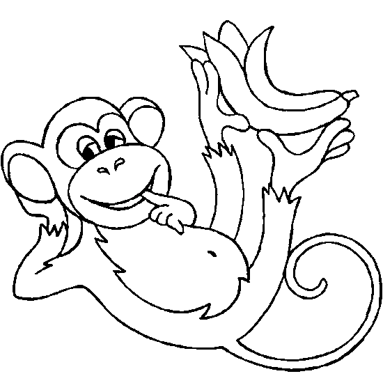 Счастливая обезьянка с бананами от обезьяны