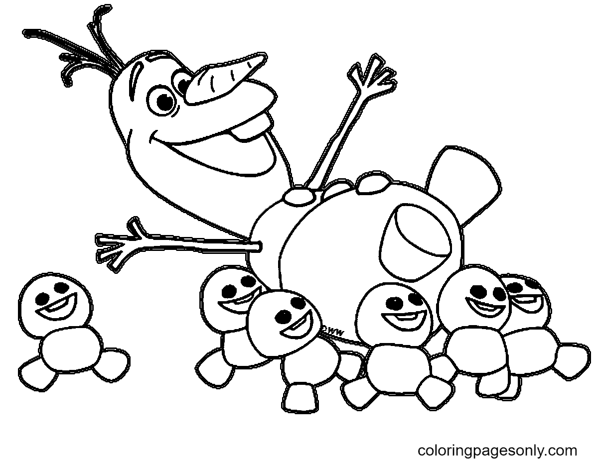 Happy Olaf Coloring Page