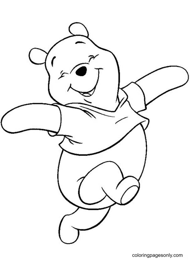 Happy Pooh Bear Coloring Page
