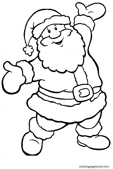 Happy Santa Claus Coloring Page