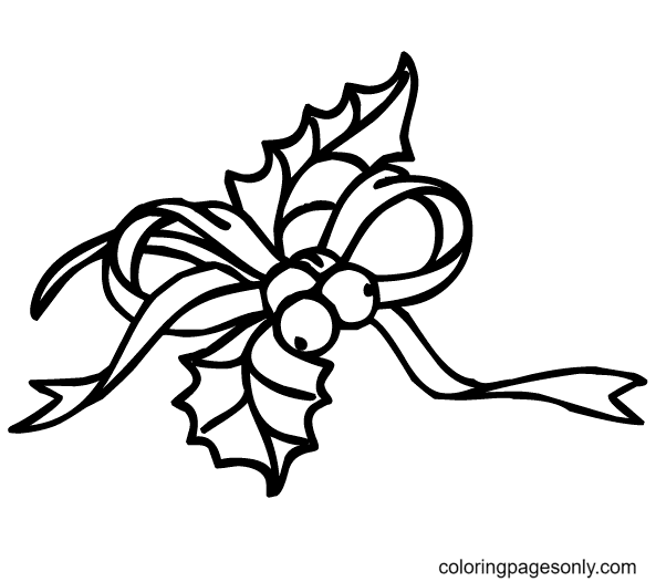 Holly Leaf Coloring Page