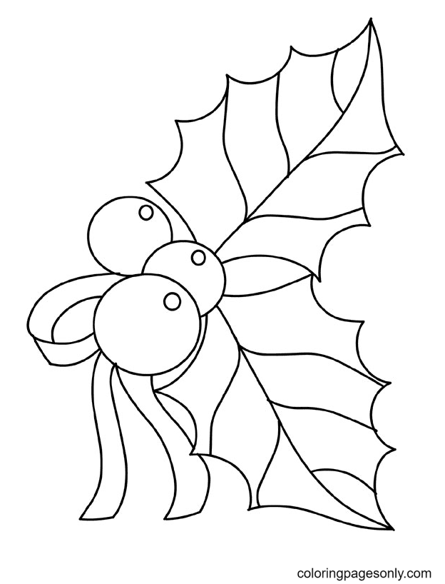 Holly Leaves Coloring Page