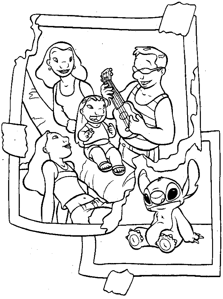 How Stitch Became Lilo’s Family Coloring Page