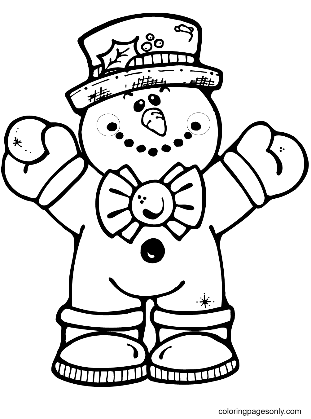 Раскраска Снеговик на английском