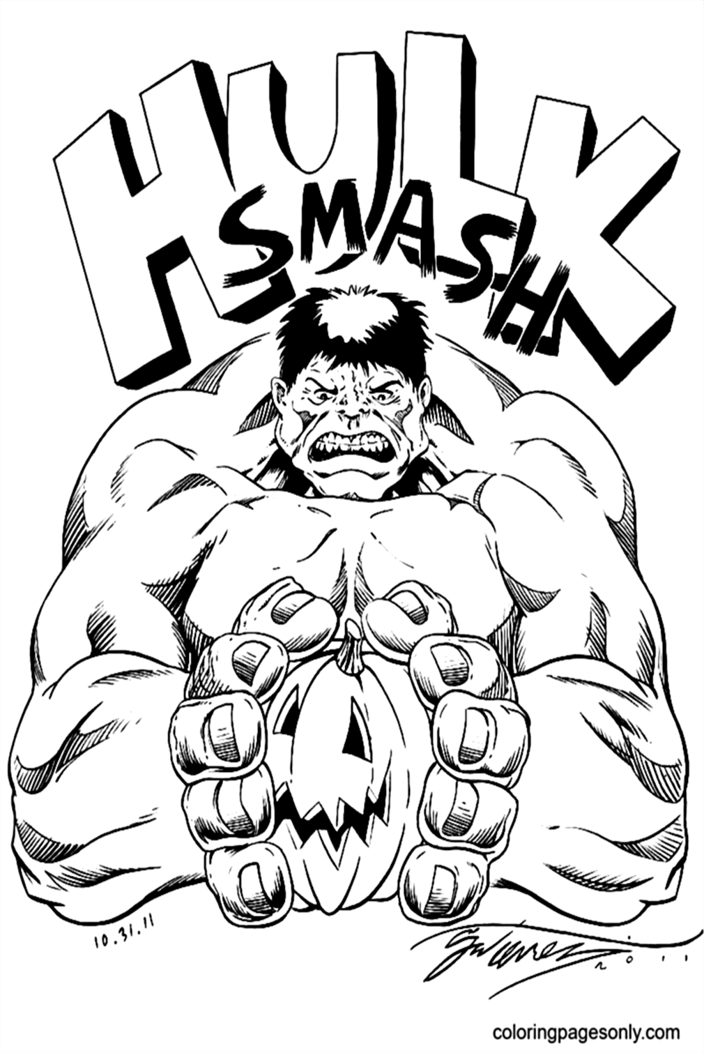 Hulk Smash Coloring Pages