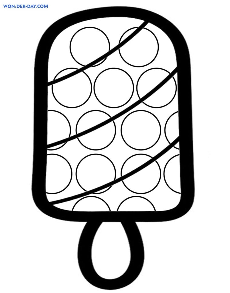 Ice Cream Pop It Coloring Page